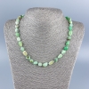 Natural chrysoprase gemstone necklace, faceted beads, bead size 9x11 mm, length 50 cm +