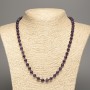 Natural amethyst bead necklace, smooth round beads, 6.5 mm diameter, 46 cm length