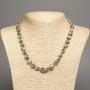 Natural Dalmatian Jasper Necklace, faceted, 10x8 mm diameter, 48 cm length +