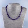 Faceted natural amethyst necklace, diameter 13x8 mm +/-, length 46 cm +/-