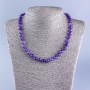 Amethyst natural gemstone necklace with a faceted bead, diameter 7.5 mm, length 50 cm