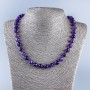 Natural Amethyst Necklace, Faceted Bead, 9 mm Diameter, 48 cm Length