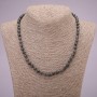 Necklace of natural labradorite stone, smooth beads, diameter 6(±)mm, length 45 cm