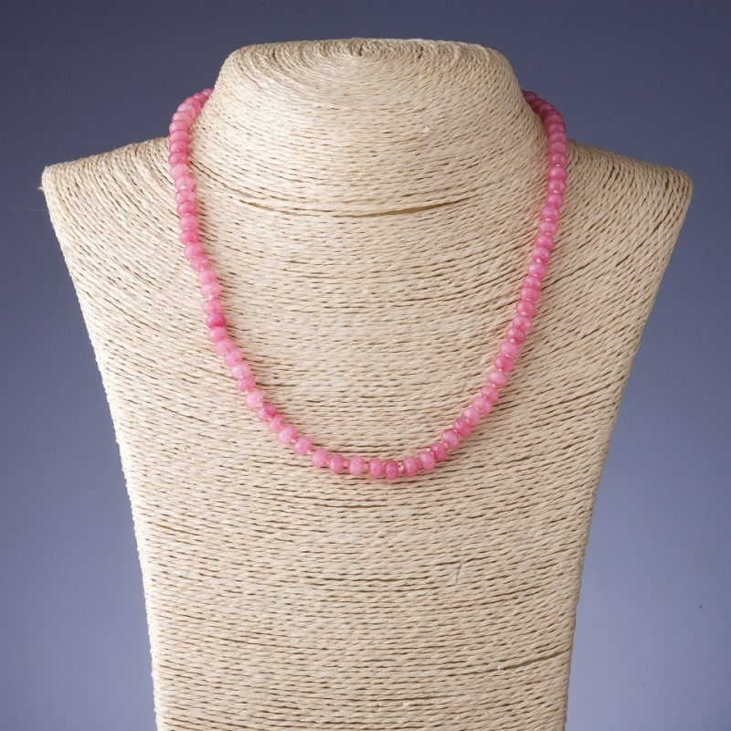 Tourmaline Necklace with Faceted Discs, 48 cm long, 6 mm Diameter