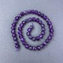 Sugilite Beads - Natural Stone, Faceted Cube on Thread, Diameter 7.5 × 7.5 mm, Length 38 cm
