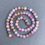 Colored Jadeite Beads, Smooth Round Beads, 6.5 mm Diameter, 38 cm Length on Thread