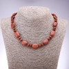 Necklace made of synthetic aventurine 'Golden Sand' - flat oval beads 13x18 mm, rondelles 9x6 mm, length 45 cm