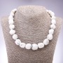 Kaholong natural stone necklace, polygonal faceting, diameter 13×15 mm (+-), length 50 cm