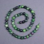 Zoisite beads, natural stone, smooth round beads, 8 mm diameter ±, on a string, length 40 cm+