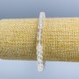 Bracelet with rock crystal natural stone faceted cube, diameter 6×6 mm, length 18 cm (stretch)