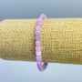 Kunzite Bracelet with Natural Stone, Faceted Cubes, Bead Diameter 5.5 mm, Length 18 cm (Stretch)