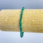 Malachite bracelet, natural stone, faceted cube, diameter 4x4 mm, length 18 cm (stretch)