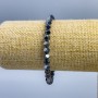 Hematite Polygonal Bracelet, diameter 5x5 mm ±, length 18 cm (stretch)