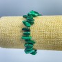 Bracelet Natural Malachite Stone Chip 'Needle', diameter 25x3-12x2 mm +/- with seed beads, seed bead diameter 2 mm, length 18 cm (stretch)