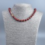 Necklace of Red Jasper, smooth round beads, 8± mm diameter, length 48 cm