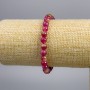 Watermelon Tourmaline Bracelet (Synthetic) Smooth Beads, 6 mm Diameter, 18 cm Length, Stretch