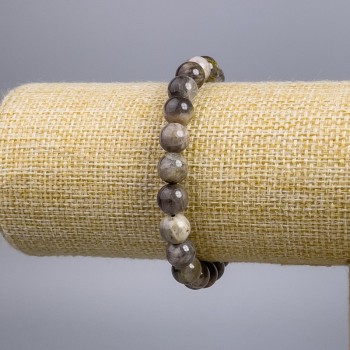 Bracelet Sunstone natural stone smooth beads, 8± mm diameter, 18 cm stretch bracelet