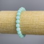 Azure Aquamarine gemstone bracelet with smooth beads, 8± mm diameter, 18 cm length, elastic