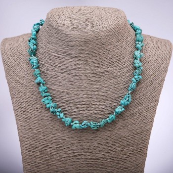 Beads 'Turquoise' (howlite) faceted, diameter ~10 mm, length 45 cm