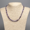 Charoite Necklace, natural gemstone, faceted beads, diameter 10x7 mm, length 49 cm