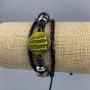 Eco-leather bracelet with golden claws on adjustable strap, 1 pc