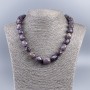 Beaded necklace of natural charoite, faceted, diameter 12–15 mm, length 48 cm