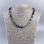 Natural fluorite necklace with faceted cube beads, 7 mm diameter, 48 cm length ±