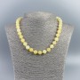 Citrine gemstone necklace with opaque faceted beads, 10mm diameter, 48 cm length