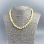 Citrine stone necklace with opaque faceted beads, 8 mm diameter, 48 cm long