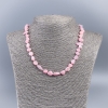 Pink-toned natural mother-of-pearl necklace, pink chip beads, 8 mm diameter, length approximately 50 cm