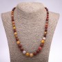 Mookaite Jasper Necklace with Smooth Beads in Increasing Sizes, Diameters 6-8-10 mm, Length 48 cm