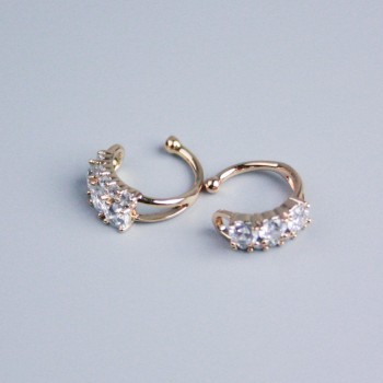 Kaf Xuping 18K Gold Plating with White Rhinestones 12x4mm +