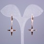 Earrings Xuping 18K Gold Plating with White Stones 'Star', length 38 mm+