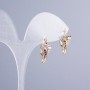 Xuping Earrings 18K Gold Plating with White Crystals 'Cobra', diameter 20×8 mm+