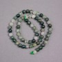 Beads on a thread: Rutilated Quartz, natural stone, smooth round beads, diameter 8 mm ±, length 39 cm ±