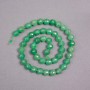 Nephrite beads on a thread, natural stone, faceted ball bead, diameter 8mm+-, length 39cm+