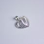 Xuping Rhodium Heart Pendant with White Crystals 15x17 mm+