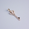 Xuping Pendant, 18K Gold Plating, Key with White Crystals, 27x11mm