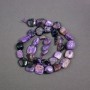 Charoite beads on thread, natural stone, faceted, diameter 14x12x5mm+-, length 40cm+-