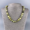 Yellow Jadeite Necklace, natural stone, faceted cube beads, diameter 9x9 mm, length 50 cm