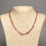 Strawberry Quartz Faceted Necklace, diameter 10x6 mm ±, length 47 cm+