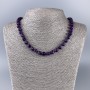 Sugilite Necklace with Natural Stone, Faceted Cube Beads, 7.5x7.5 mm, Length 50 cm