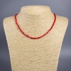Red mother-of-pearl 'Tube' Necklace 8x4mm, length 45-50 cm+