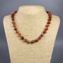 Carnelian Necklace with Natural Stone, Smooth Beads, 10mm Diameter, 49cm Length