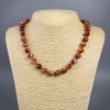 Necklace with natural carnelian beads, faceted oval 8x12 mm, length 49 cm+