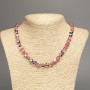 Opal glass necklace 'Pink Chameleon' with smooth beads, 8 mm diameter, 49 cm length