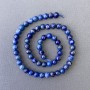 Lapis lazuli beads, natural stone, smooth round bead, diameter 6.5 mm, length 38 cm