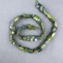 Jadeite Beads, Canadian Natural Stone, Faceted Rectangular on Thread, 9×10×5 mm, 5 mm ±, Length 40 cm