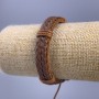 Bracelet, length 18-25 cm, thickness 11 mm, eco-leather, light brown color, with a drawstring closure