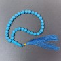 Turquoise Mala (pressed), smooth beads, 10 mm diameter, 33 beads, with turquoise inserts